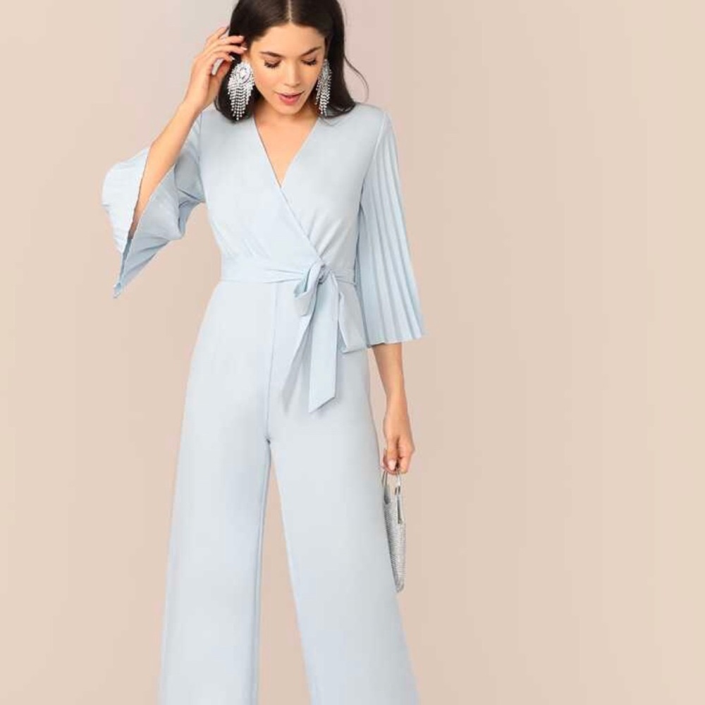 Pleated Sleeve Jumpsuit